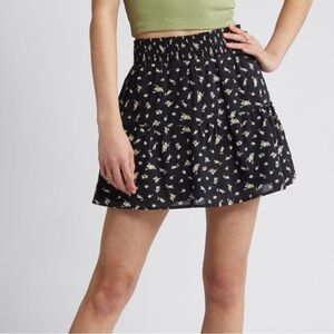 BP Black Floral Mini Skirt